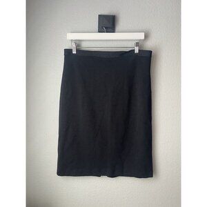 St John CAVIAR Black Skirt SIZE 12 (33"W x 22.5"L) Classic Quiet Luxury